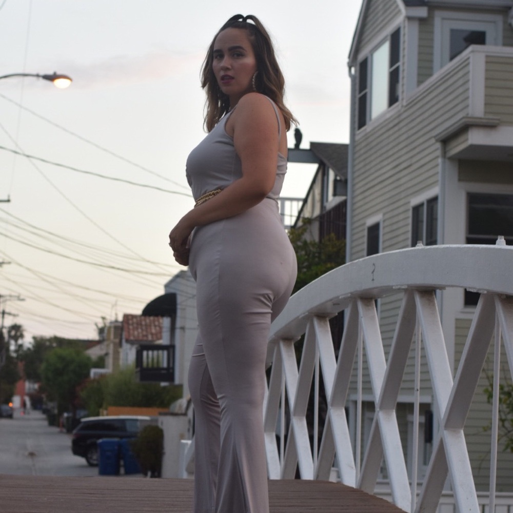 Plus size grey jumpsuit frm simply be x Amber rose